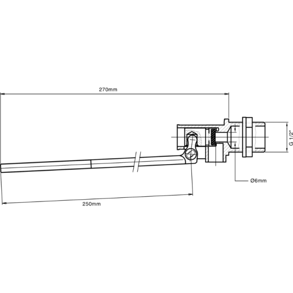 Válvula Flotante Industrial de Latón Con Brazo de 10 Con Hilo 1/4 de Ac. Inox.3