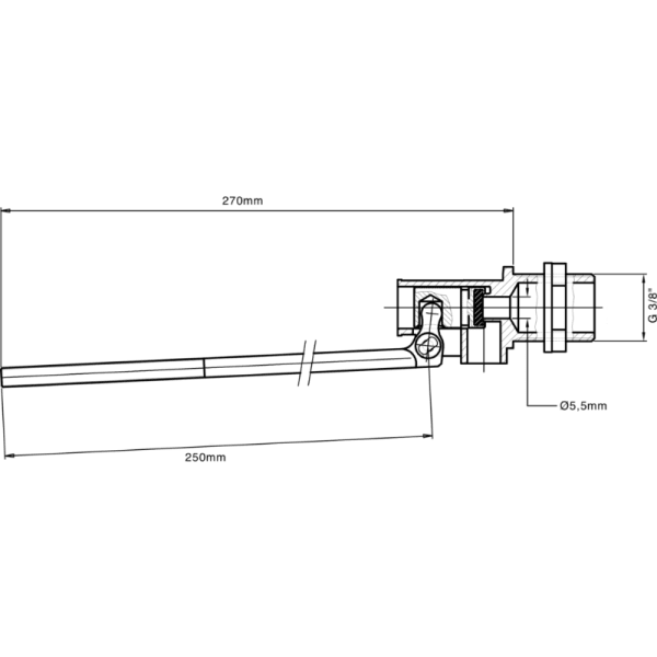 Válvula Flotante Industrial de Latón Con Brazo de 10 Con Hilo 1/4 de Ac. Inox.9