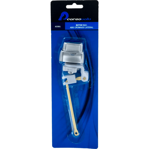 Botón de Plástico Cromado Para WC Con Barra de Bronce3