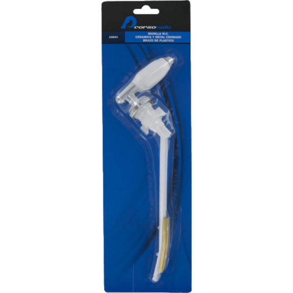 Manilla Para WC de Metal Cromado y Cerámica Con Barra de Plástico, Instalación Frontal3