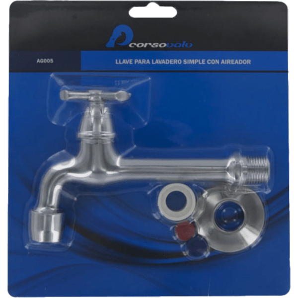 Llave Para Lavadero Cromada Entrada de Rosca 1/2 HE8