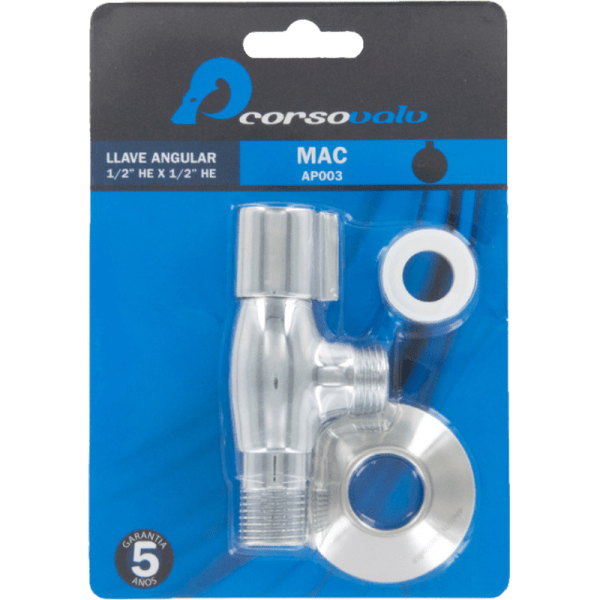 Llave Angular Cromada de 1/2 HE6