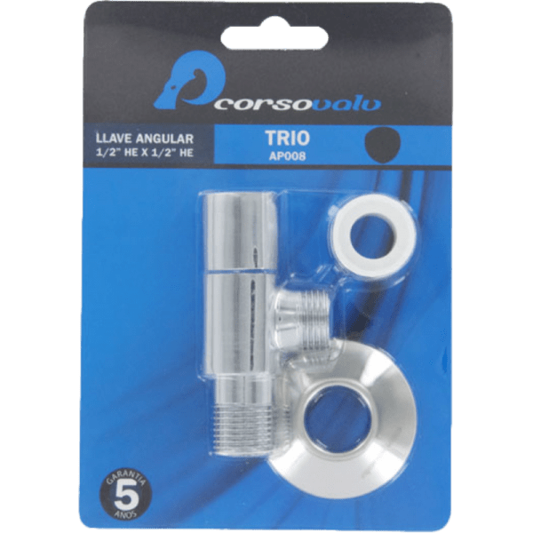 Llave Angular Cromada de 1/2 HE12