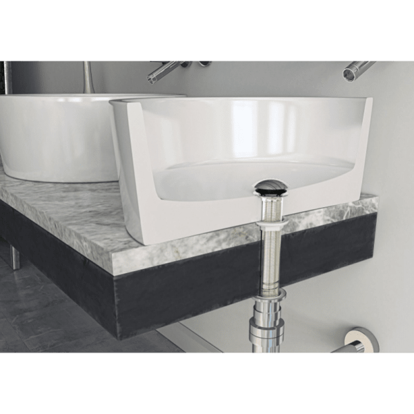 Desagüe Extra Largo Para Vanitorio Sobre Cubierta Tapón Cromado Con Sistema Pop Up3