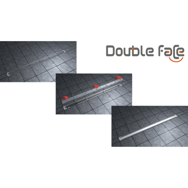 Canaletas Sumidero Para Ducha en Obra Plástico ABS de 95 cm Grilla de 90 cm Reversible3