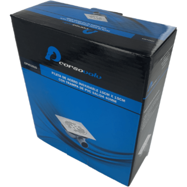 Pileta de Ac. Inox Para Receptáculos en Obra Con Trampa de PVC Salida Ø40 mm, 15 x 15 cm. Rejilla Cuadrada Con Pernos6