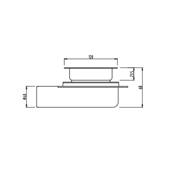 Pileta de Ac. Inox Para Receptáculos en Obra Con Trampa de PVC Salida Ø40 mm, 12 x 30 cm. Rejilla Rectangular Con Pernos6