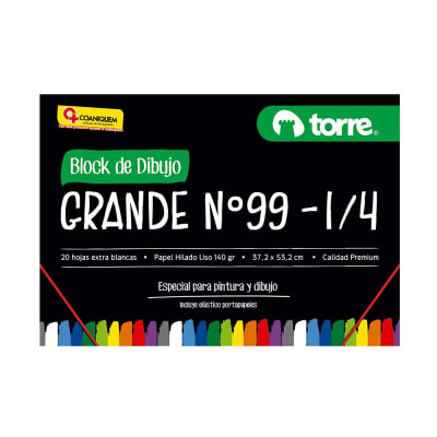 Block Dibujo Medium 99 1/4 20 Hojas Torre1