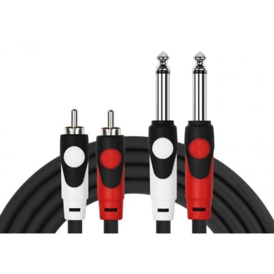 Cable 2 Plug 6.3 Mono A 2 PLUG RCA 2mt Kirlin