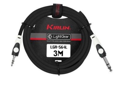 Cable Audio Kirlin Mini Plug Stereo a Plug 1/4 Stereo 3 Metros1
