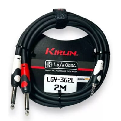 Cable Audio Kirlin Plug 3.5 stereo a 2 Plug 6.3 mono