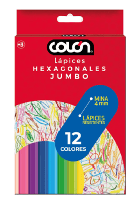 Lápices 12 colores Jumbo Colón