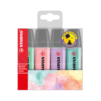 Destacador Stabilo 4 colores Pastel