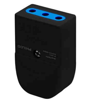 Enchufe hembra 2P + T Philco negro1
