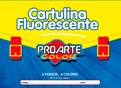 Carpeta escolar cartulina fluorescente Proarte1