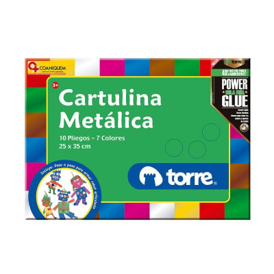 Carpeta escolar cartulina metálica Torre