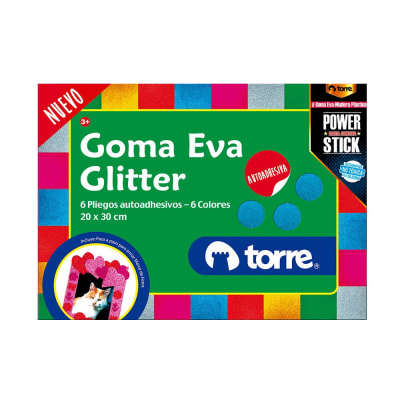 Carpeta escolar goma eva glitter 
