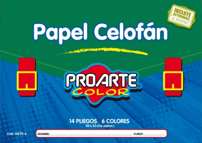 Carpeta escolar papel celofán Proarte1
