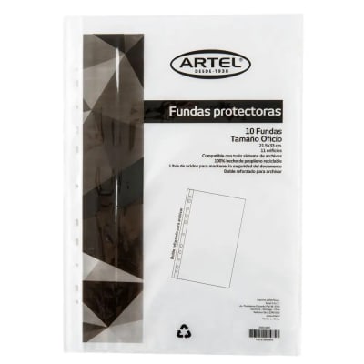 Funda plástica oficio x10 unid. Artel