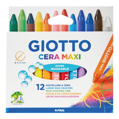 Lápices de cera maxi 12 colores Giotto