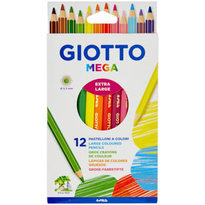 Lápices 12 colores jumbo exagonal Giotto mega1