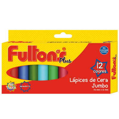 Lápices de cera 12 colores jumbo Fultons