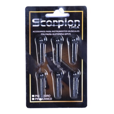 Pin P/Guitarra Blanco 6pcs Scorpion Negro