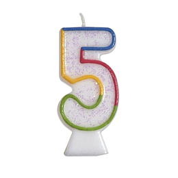 Vela cumpleaños glitter Big Party N° 51