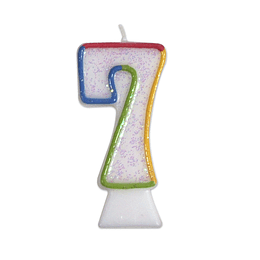 Vela cumpleaños glitter Big Party N° 7