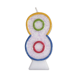 Vela cumpleaños glitter Big Party N° 81