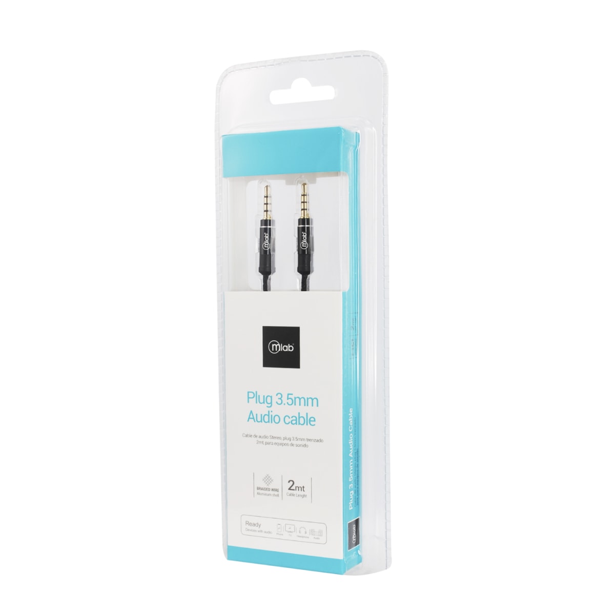 Cable Audio Plug 3.5 Stereo 2mt MLAB2