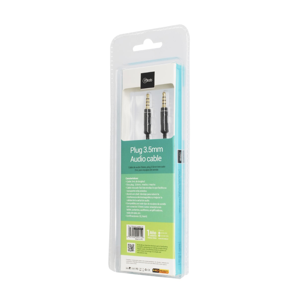 Cable Audio Plug 3.5 Stereo 2mt MLAB3
