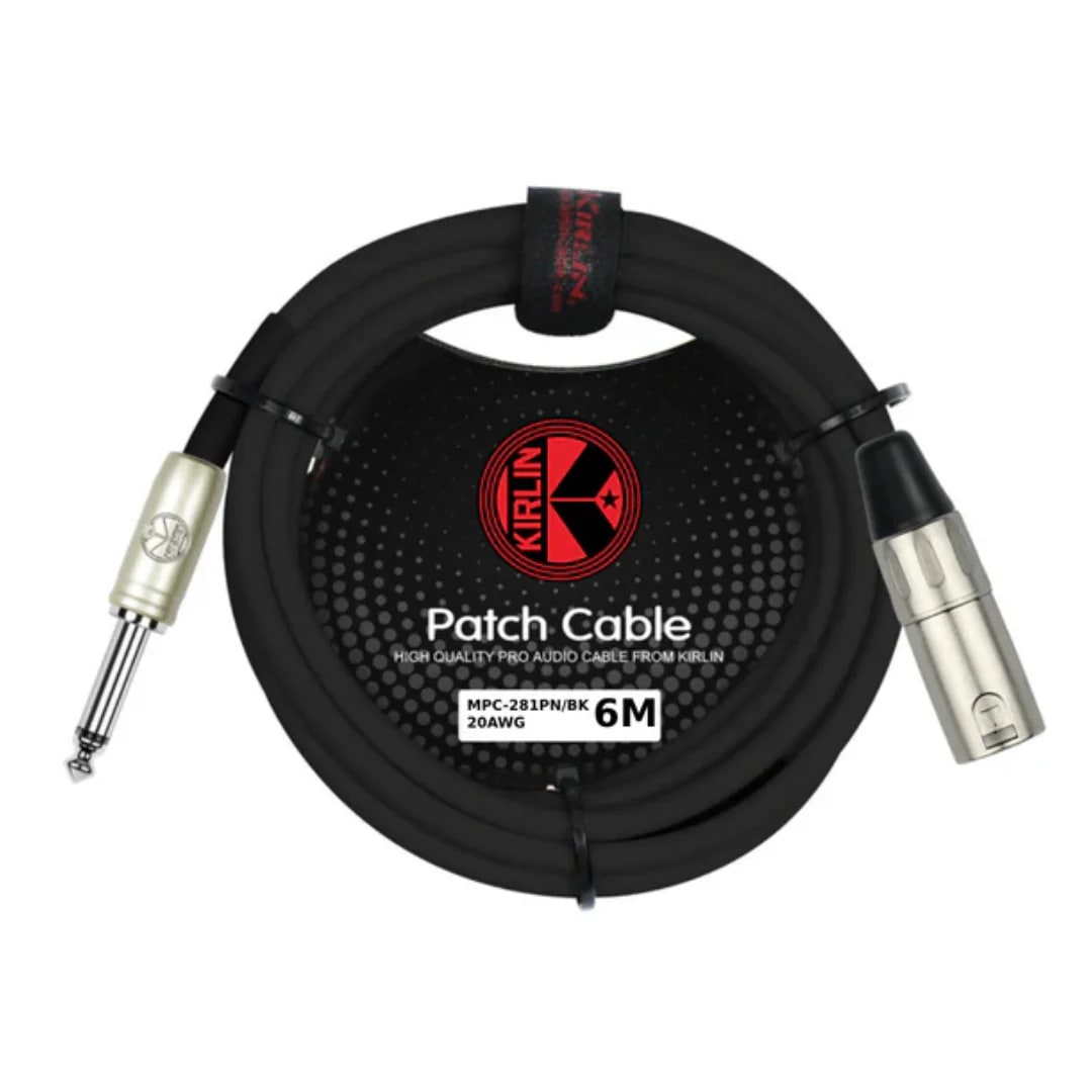 Cable XLR Macho a Plug 6.3Mono 6mt Negro MPC-281 Kirlin 0