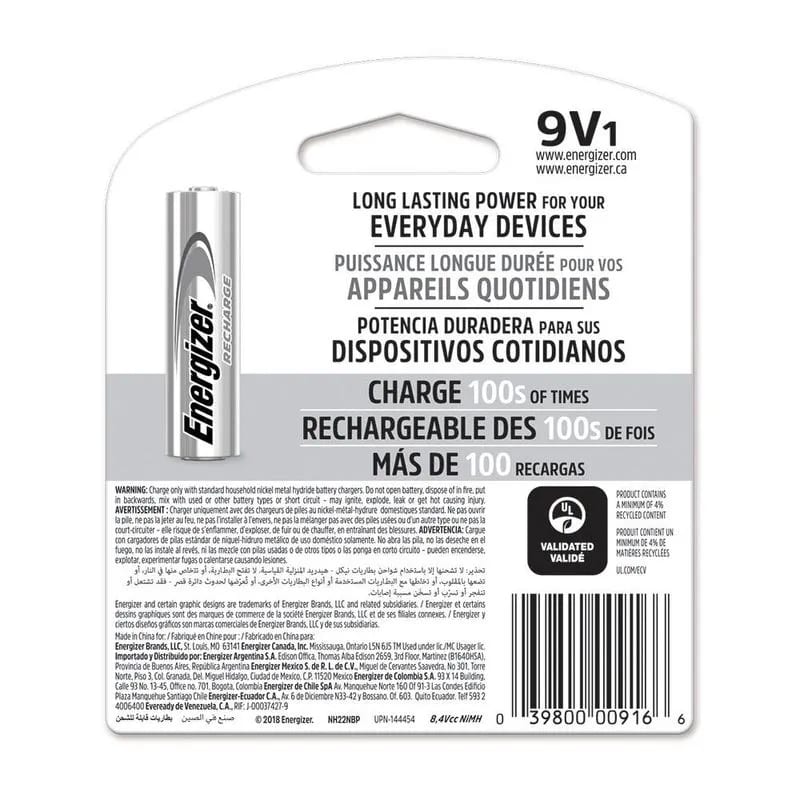 Bateria Recargable Energizer 9v2