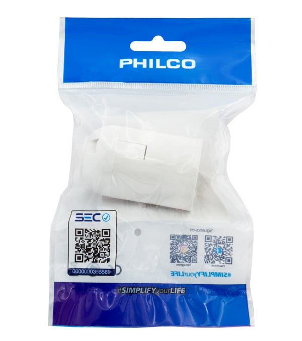 Porta lampara Philco E27 simple blanco2