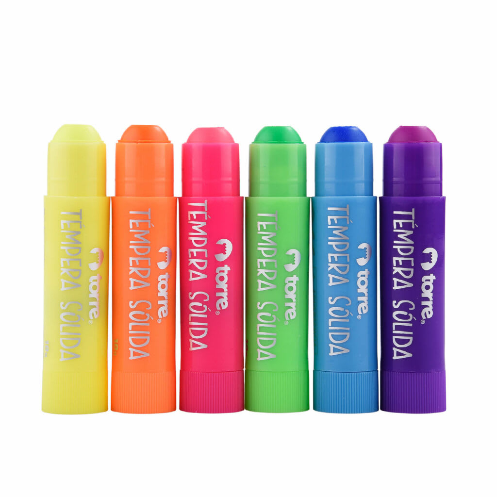 Témpera Sólida Fluor 6 colores Torre2