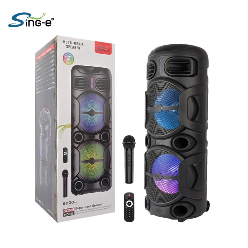 Parlante Bluetooth 2x12 BT/MP3/FM/LED/MIC. ZQS12208 1