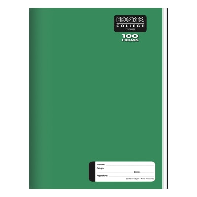 CUADERNO COLLEGE DISEÑO  LISO CROQUIS 100 HOJAS| 10 UNID1