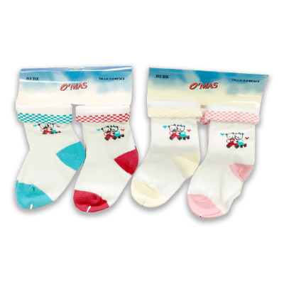 CALCETINES DE BEBE COLORES SURTIDOS ALGODÓN | 12 UNID1