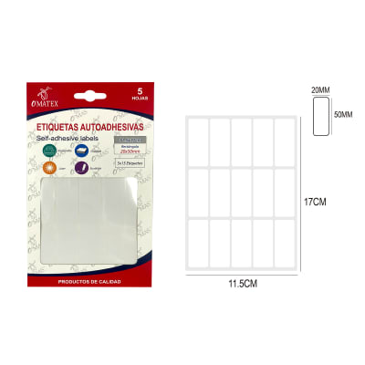 ETIQUETA AUTOADHESIVA CIRCULAR BLANCA 20X50MM 5HOJAS1