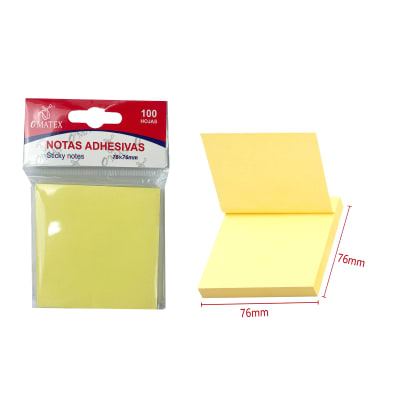 NOTA ADHESIVAS CUADRADO AMARILLO 7X7CM 100 HOJAS1