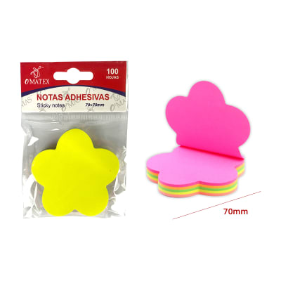 NOTA ADHESIVAS FLOR 70X70MM 100 HOJAS1