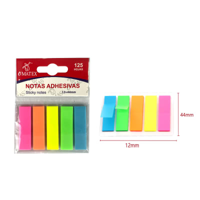 NOTA ADHESIVAS COLORES SURTIDOS 12X44MM 5 PCS1