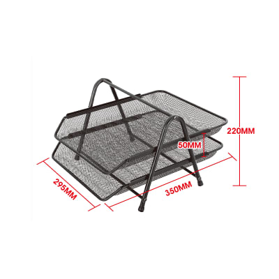 BANDEJA ORGANIZADOR DE OFICINA 2 NIVELES NEGRO2