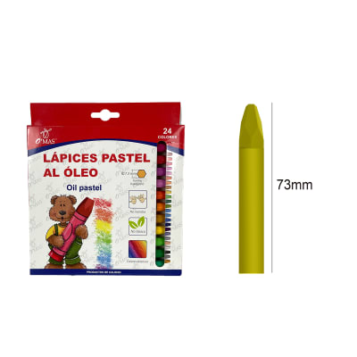 CRAYONES DE OLEO 24 COLORES 73MM | 12 UNID1
