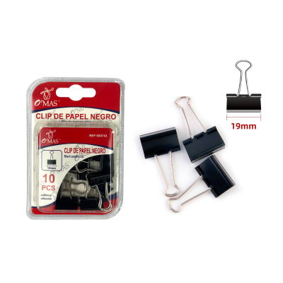 CLIP DE PAPEL NEGRO 19MM 10 PCS2