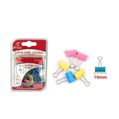 CLIP DE PAPEL COLORES 19MM 10 PCS2