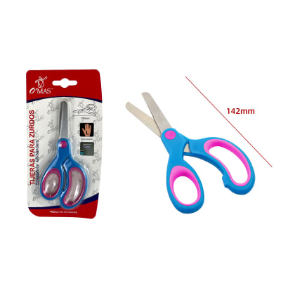TIJERAS PARA ZURDOS COLOR LISO 142MM | 24 UNID1