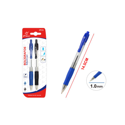 BOLIGRAFOS TINTA AZUL/NEGRO 2 PCS 1MM | 24 UNID1