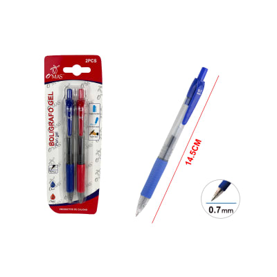 BOLIGRAFOS TINTA GEL AZUL/ROJO 2 PCS 0.7MM | 24 UNID1